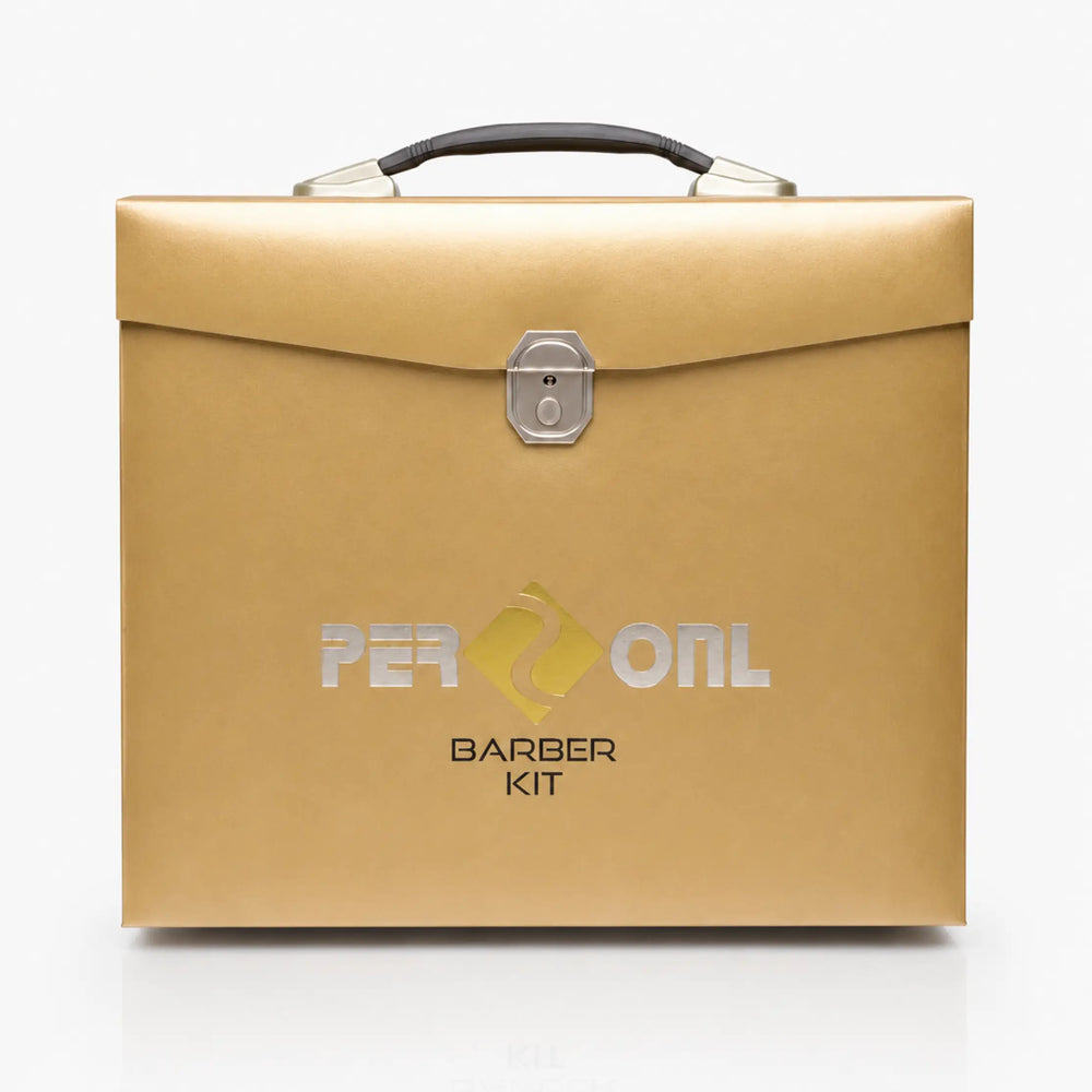 PERSONL Gold Professional Barber Kit – Premium Leather Briefcase Salon Tools Set